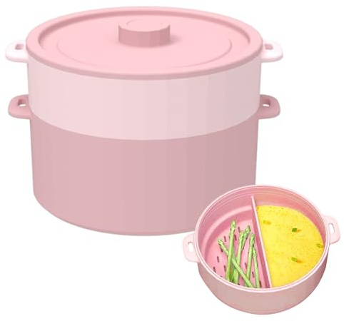 Cuit-Vapeur pour Micro-Ondes | Double Couche Anti Adhésif Pliable,Cuit-Vapeur Alimentaire Micro-Ondes Avec Couvercle | Pour Nourriture Bébé Préparation Repas Cuisine Maison Restaurant