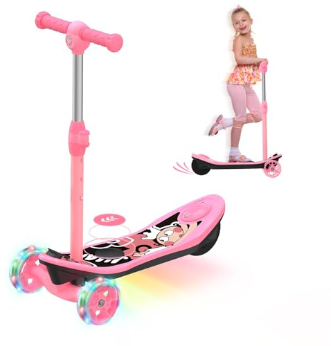 iScooter E Scooter Kinder von 3-12 Jahren,2 in 1 E Roller für Kinder mit 12V 5Ah Batterie und Farblichtereffekt, Elektro Roller mit 5 Zoll Rädern, KinderRoller mit Reichweite bis 10 km,Max 50 kg