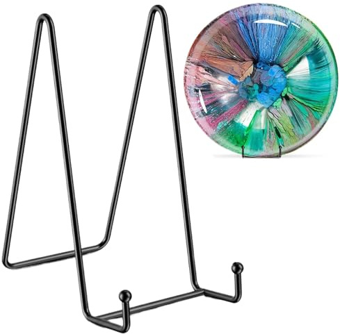 Generico Supporto Per Da Esposizione - Design Affascinante Del Display, Piastra Con Cavalletto In Ferro Nero, Supporto Per Foto Da Tavolo | Suporto Per Per Quadri, , Dischi, , Carte,