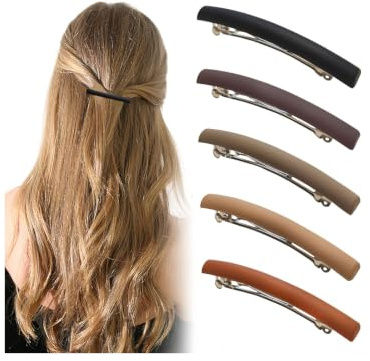 TESGADGETS Set 5 Fermagli per Capelli Sottili Francesi per Donne, Antiscivolo, Piccoli Fermagli per Elegante Acconciatura di Capelli Sottili, Corti o Fini