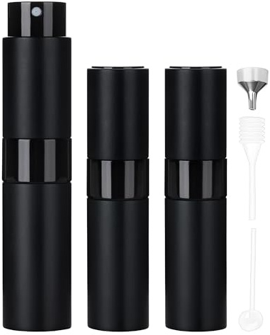 FitDA Perfume Atomiser Spray Bottle, 8ml Refillable Travel Perfume Bottle 3 Pack, Leakproof Mini Perfume Spray for Pocket & Handbag, Easy to Refill for Women & Men
