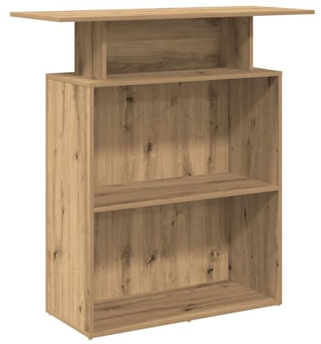 Mhdvray Bancone da ricevimento in rovere Artisan, 100 x 40 x 104 cm, bancone con ripiano, bancone per ricevimenti, bancone per negozi, bancone di cassa per ufficio, studio, parrucchiere, hotel, lobby