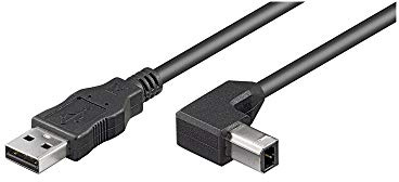 Goobay 93017 USB 2.0 auf USB B Druckerkabel 90 Grad Stecker / für Scanner & Drucker / Scannerkabel Universal kompatibel Dell Epson / Schwarz / 1 Meter