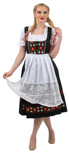 Dirndl Trachten Haus 3-Piece Long German Wear Party Oktoberfest Waitress Dress 26 56 Black