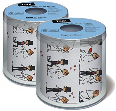 Toilettenpapier Wedding day - Eine süße Aufmerksamkeit fürs Bad (2er Pack)