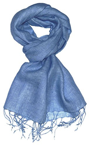 LORENZO CANA – lyxig herr halsduk linne 100 % linne 70 cm x 180 cm tyg naturfiber ljusblå Airy Blue 9326511