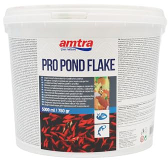 Amtra Pro Pond Flake 5000 ml - Mangime completo in scaglie per Carpe Koi e pesci rossi d'acquario e laghetti ornamentali, in fiocchi