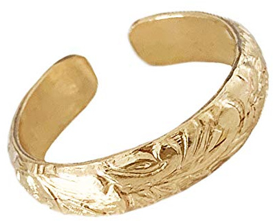 Toe Ring | The Coastline | 14K Gold Filled or Sterling Silver Adjustable Toe Ring | Attire for Your Toes | Toe Rings for Women | Unique Quality Foot Jewelry (Gold-Filled)
