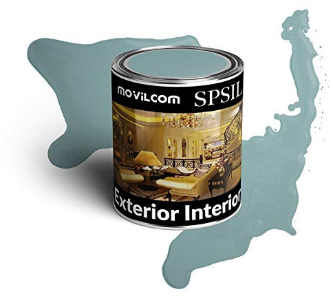 MovilCom® - Bote de pintura alquídica esmalte interior exterior color Gris Perla, 750ml, mod.8802