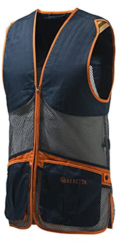 Beretta Unisex-Wettkampfweste aus Netzstoff, atmungsaktiv, Blau Total Eclipse & Grau, X-Large