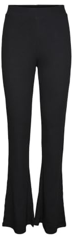 NOISY MAY Womens Nmpasa Hw Flared Pants Bg Noos Slacks, Black, L UK