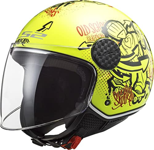 LS2, casco jet moto Sphere lux skater HV yellow, XXL