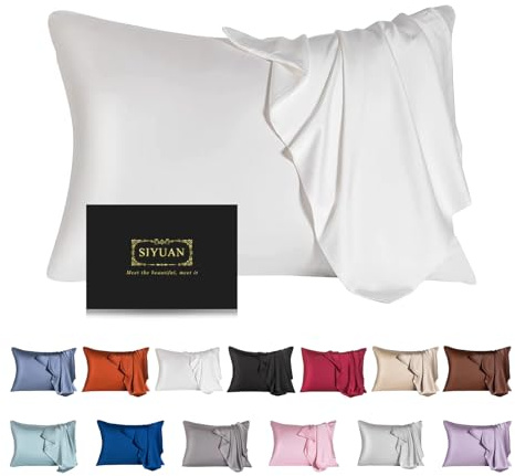 Mulberry Silk Pillowcase for Hair and Skin,Toddler Size Kids Silk Pillow Case with Hidden Zipper,Allergen Proof Dual Sides Soft Breathable Smooth Silk Pillow Cover(Toddler,White)