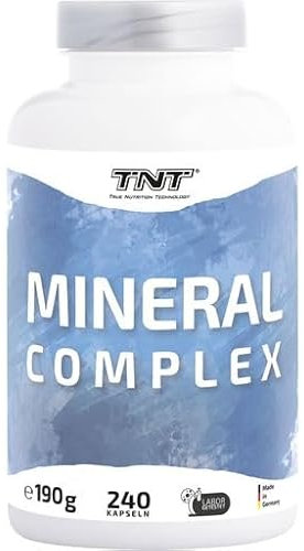 TNT Mineral Complex (240 Kapseln) • Mineralien Komplex hochdosiert • 10 Mineralien & Spurenelemente als Elektrolyte • Multimineralkomplex laborgeprüfte • Made in Germany • 100% Vegan