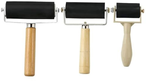 Operitacx 3st Farbwalzensatz Manuelle Brayer-Walze Basteln Werkzeug Manuelle Gummiwalze Kleiner Brüller Diamant-kunstwalze Haushaltsgeräte Kind Tragbar Rolle Kunststoff