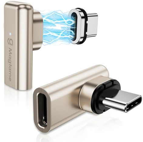2Pack 240W Magnetic USB C Right Angle Adapter,40Gbps Type C Extender 24Pin