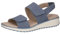 CAPRICE Damen Sandalen flach aus Leder Bequem, Blau (Lt.Blue Suede), 39 EU