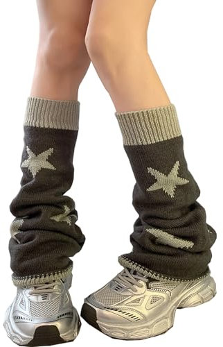 XEPST Lose Gestrickte Beinwärmer für Damen, Winter Stulpen Japanische Lolita Beinstulpen Lange Socken Kawaii Häkeln Beinwärmer Harajuku Gestrickte Warme Oberschenkel Hohe Socken für Ballett, Tanz