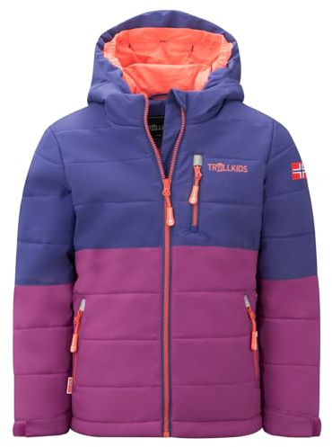 Trollkids Hemsedal XT - Chaqueta de esquí e invierno, morado oscuro, rojo radiante, 176