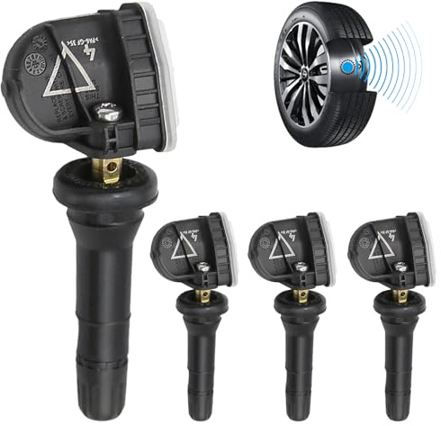 NICEWAT 4Pcs TPMS Tyre Pressure Sensors, TPMS Sensor 433MHz Replacement for Buick Cadillac Chevrolet GMC Opel Vauxhall, 13598773 Car TPMS Tyre Pressure Monitoring System