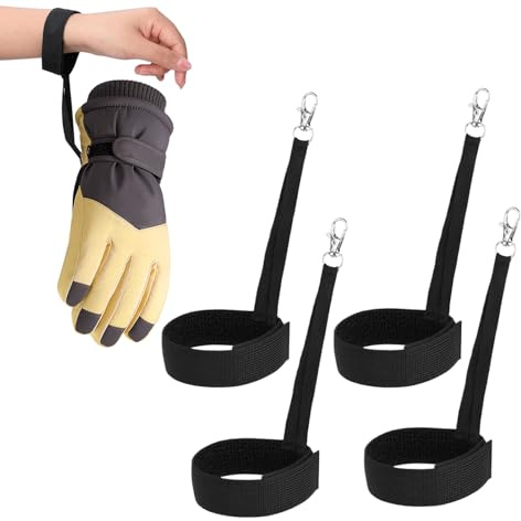 Cinturino Di Sicurezza Guanti Sportivi - Antiperdita 4 Pezzi,Laccetto da Polso per Guanti da Sci - Per Snowboard, Pendolarismo, Sciatori, Appassionati Invernali, Uomini, Donne, Adolescenti E Adulti