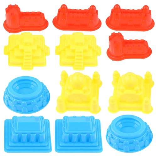 Abaodam Juego de Moldes de Castillo para 30 Piezas de Plástico PP Seguro, Set de 5 Moldes para Construcción de Castillos de Arena, Juguetes de Playa y Manualidades al Aire Color Aleatorio