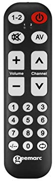 Geemarc TV10 - Télécommande Universelle Facile d’Utilisation avec 19 Gros Boutons Programmables pour Séniors - Télécommande d’Origine Requise pour Appairage - Fonctionne en Infrarouge