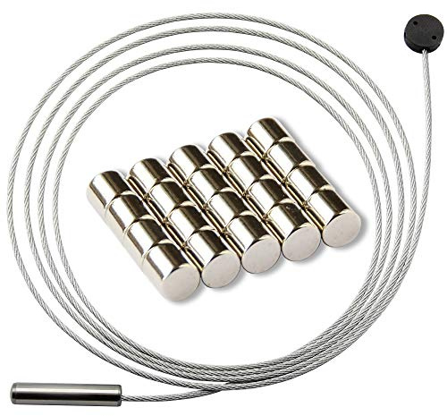 LeTOMA - Corda fotografica verticale con gancio speciale - 150 cm e 15 magneti al neodimio ultra forti - Foto facili e veloci - Corda magnetica, corda per foto