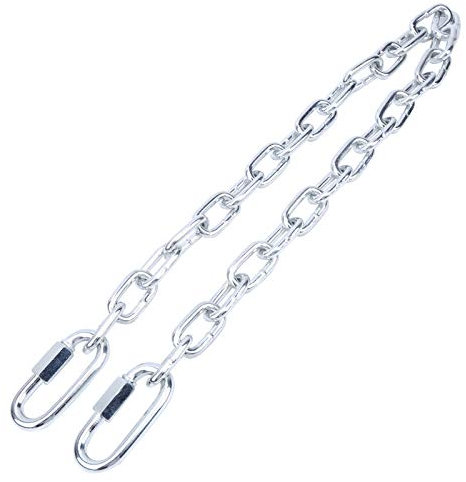 Cyrank Catena per Sedia sospesa, Catena di prolunga in Ferro zincato con 2 moschettoni Kit di Sospensione per impieghi gravosi Amaca sospesa Sacchi da Boxe Catena a Spirale per Pilates