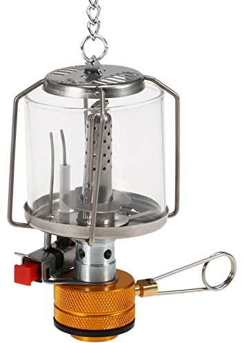 ERYUE Gaslaterne-Tragbare Camping Gaslaterne im Freien Piezo Ignition Mini Gas Zelt Lampe Licht