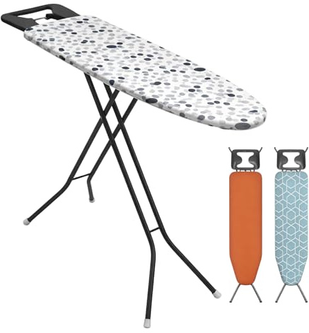 TIENDA EURASIA – Tabla de Planchar Plegable | Color Surtido Aleatorio | Medidas 105x30 cm | Estructura de Metal | Incluye Soporte para Plancha | Altura Ajustable de 67 a 87 cm
