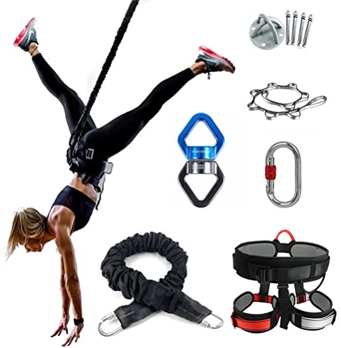 Fasce di resistenza per danza e yoga aereo, attrezzatura da palestra in sospensione, corda elastica con sistema di imbracatura per flessibilità e forza