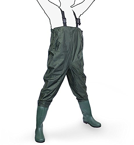MS-Point Wathose Anglerhose Watstiefel Watt Fisch Teich Gummi PVC Nylon Gr. 46