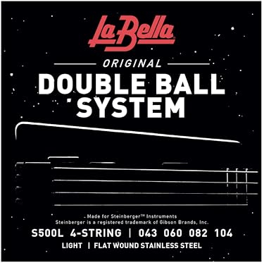 La Bella Strings »DOUBLE BALL SYSTEM - S500L FLATWOUND - E-BASS« Saiten für E-Bass - Stainless Steel - Light: 043-104