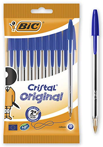BIC Blister de 10 unités - BOLI verre bleu - Pointe 1,0 mm