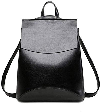 Retro Rucksack Damen Schultertasche Echtleder Vintage Rucksack Premium Büffelleder - Freizeit Shopping Uni Schule 24 * 30 * 10cm