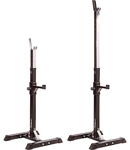 MOVIT Squat Rack 2er Set, verstellbare Langhantelständer, schwarz, Heim-Trainingsgerät Home-Gym Hantelablage