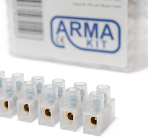 12 Way Electrical Connector Strip, Chocolate Terminal Blocks - Pack of 1 (60 Amp (Single Strip))