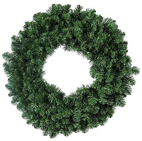 Ghirlanda Corona Natalizia Verde per Porta dietroporta diamentro Ø 100 cm con 400 Rami PVC Punte Molto folta Tonda Decorazioni Natalizie addobbi per la casa Decorazione di Natale Corona Verde Tonda