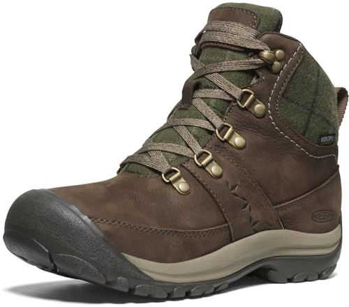 KEEN Bottes de randonnée imperméables Kaci 3 Winter Mid pour femme, Carreaux vert foncé, 38 EU