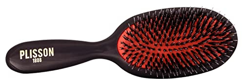 Plisson - Brosse à Cheveux Pneumatique pour Femmes et Hommes, Brosse Traditionnelle, Bois Naturel, Pur Poils de Sanglier, Picots en Nylon - Fabrication Française (Modèle Moyen)