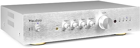 Audizio AD200A Amplificateur Hi-FI Bluetooth 2.1 - Alu, 400 Watts, 2 Sorties Enceintes, 1 Sortie Sub, Lecteur MP3, Égaliseur de Son, 2 Canaux, Idéal pour Vos Films et Écouter Votre Musique