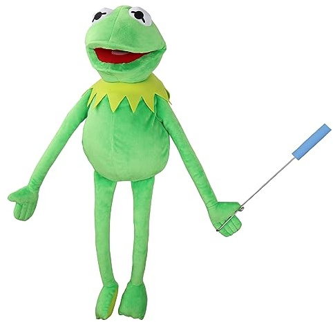 SUIYUEOUR Kermit The Frog with Control Rod Metal Puppets Set,The Muppets Show, Puppet Theatre,Soft Plush Frog Puppets Suitable for Kids Role Play Toy - 24 Inches,3 Years +