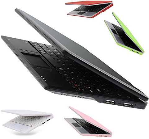 Goldengulf Tragbarer Mini-Computer, Laptop, PC, Netbook für Kinder, Android, 12 Quad Core, 32 GB, WiFi, integrierte Kamera, YouTube-Flash-Player (schwarz)