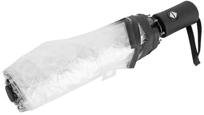 MYSUNBAR transparent paraply, transparent litet stormsäkert reseparaplyer bärbara fickparaplyer vindtätt lätt automatiskt öppna en knapp trippel brudparaply bröllop
