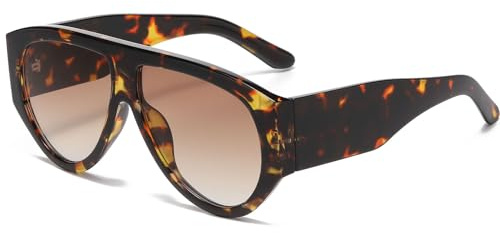 YAMEIZE Oversized Occhiali da Sole Vintage Uomo Donna Anni '70 Grandi Retrò Quadrati Wraparound Occhiali da Sole Telaio Spesso Chunky Protezione UV400