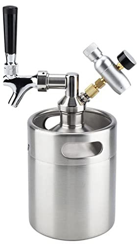 RVIFY doméstico en Bar elaboración casera Grifo de 2L presurizado para el hogar, dispensador de Cerveza Artesanal, Mini Sistema de Barril de Cerveza Growler