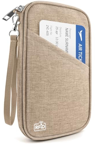 Porta passaporto famiglia RFID da viaggio organizer per documenti da donna impermeabile portafoglio passaporto uomo custodia portatile per carte, carta d'imbarco, carta d'identità, denaro, biglietti