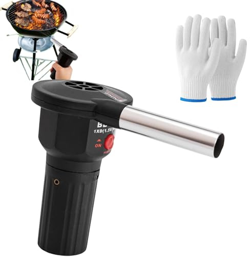 Générique Souleur d'air, souffleur de feu pour barbecue, air portable à batterie, outils pratiques pour le pique-nique, le camping, le barbecue de charbon bois allumé extérieur