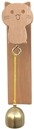 Campanello d'Ingresso | Adesivo in Legno con Gatto per Arredo Casa,Campanello per Negozi per Apertura Porta | Per Cortile Giardino Ingresso Aula Cameretta Negozio Ristorante Ufficio